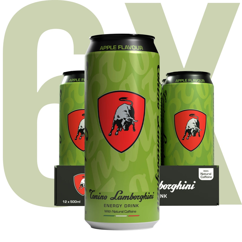 6 pack of Tonino Lamborghini Energy Drink in Apple Flavour