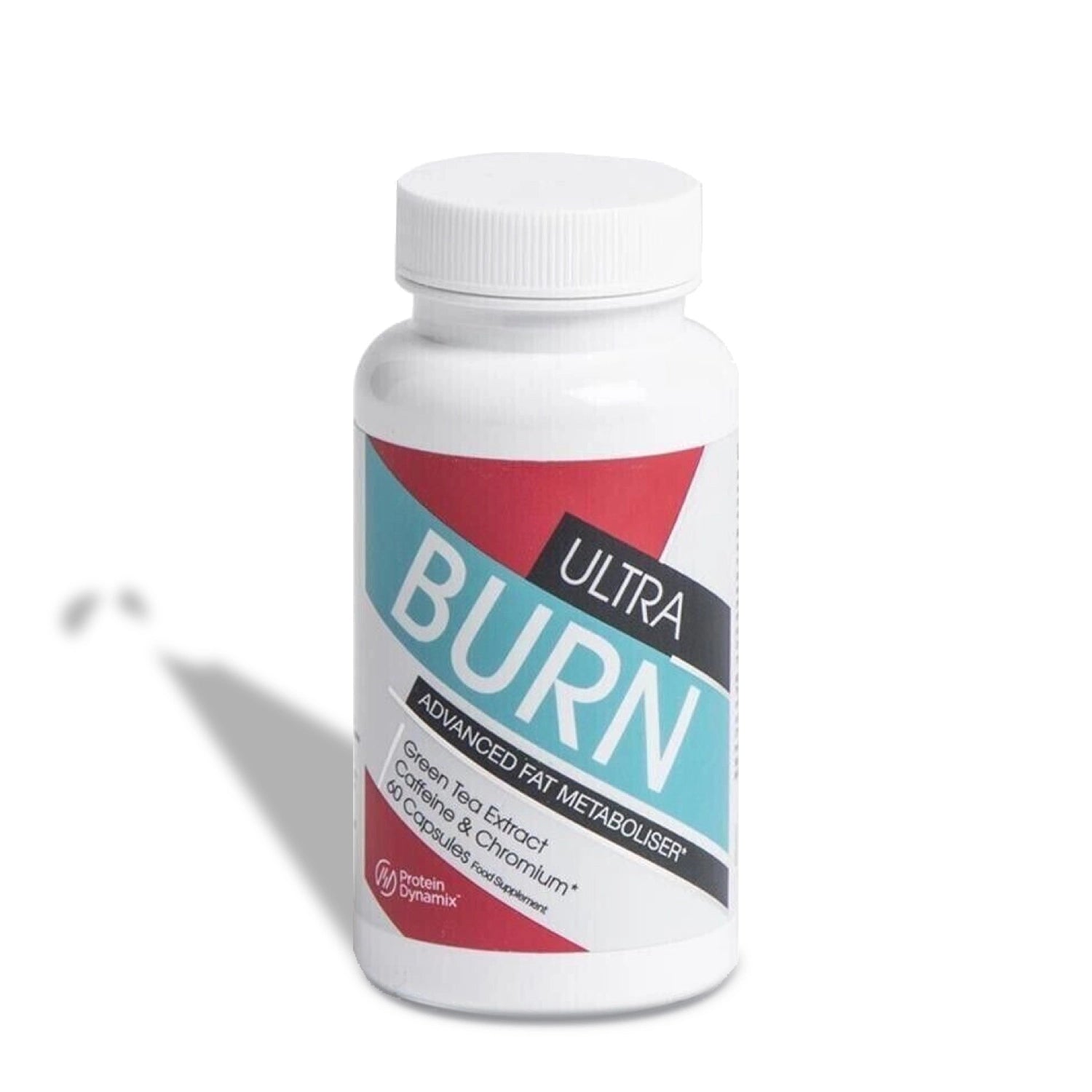 Supplement bottle labelled 'Ultra Burn' Fat Metaboliser on a white background