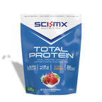 Sci-Mx Nutrition Total Protein package with strawberry flavor on a white background