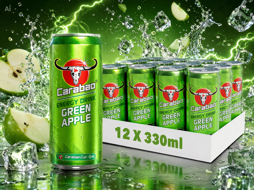 Carabao Energy Drink Green Apple Flavour 330ml
