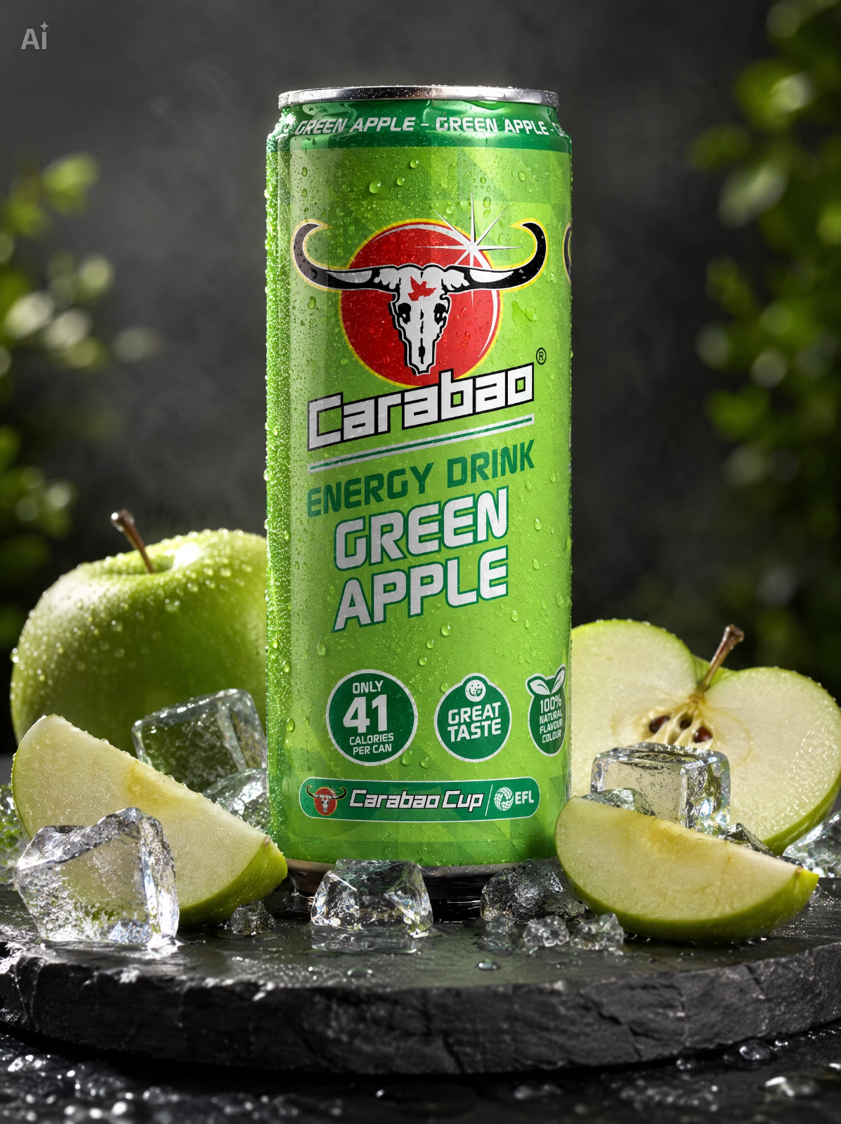 Carabao Energy Drink Green Apple Flavour 330ml